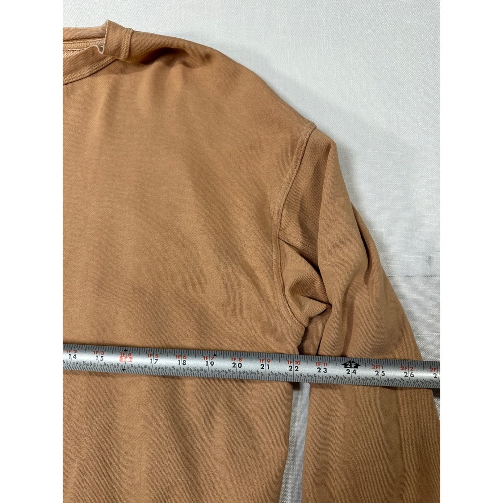 Aerie Oversized Crewneck Sweatshirt Tan Brown Pullover S/P Cotton Blend - Picture 4 of 6